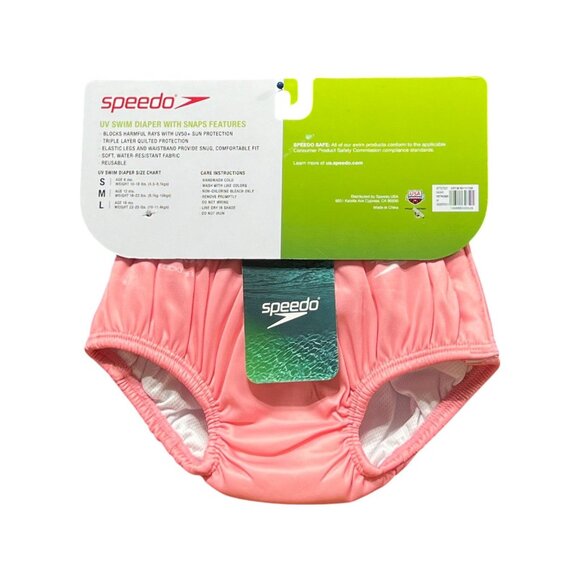 Speedo - Baby Girls Swim Diaper With Snaps - Pink - Medium (12 Month Old) Medium - Picture 4 of 12